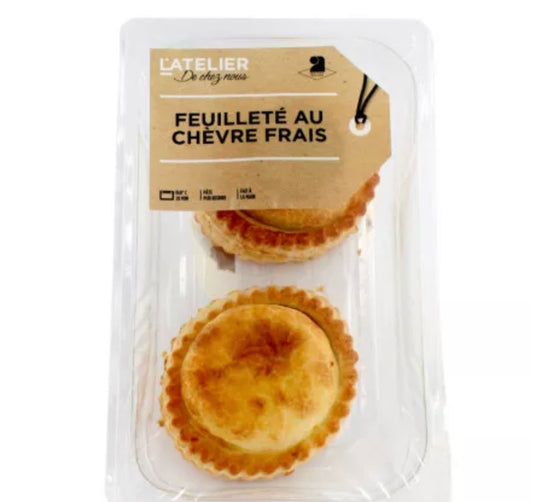 Hojaldre pura mantequilla con queso fresco de cabra 2x120g