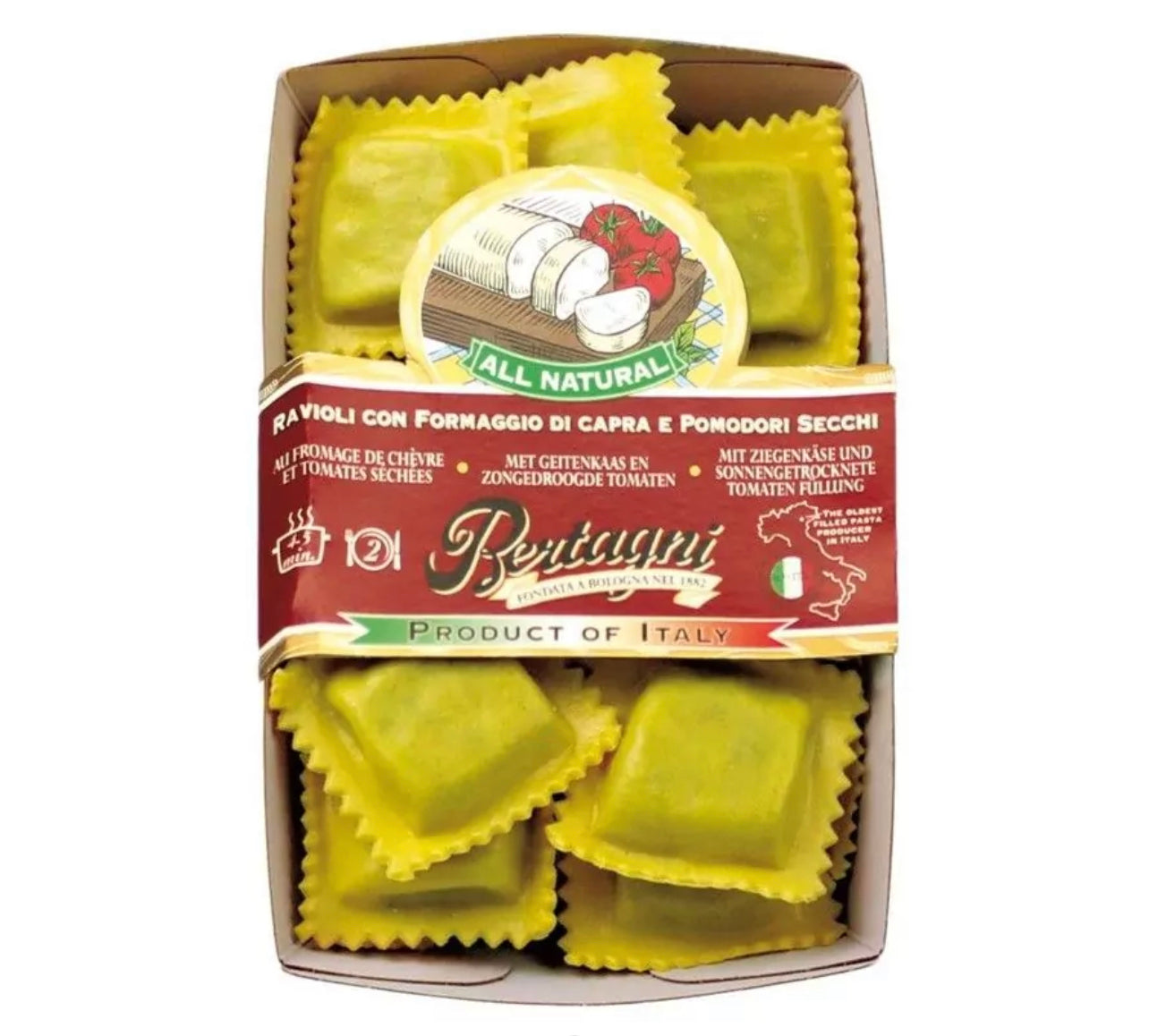 Goat cheese and dried tomato ravioli - 250g
