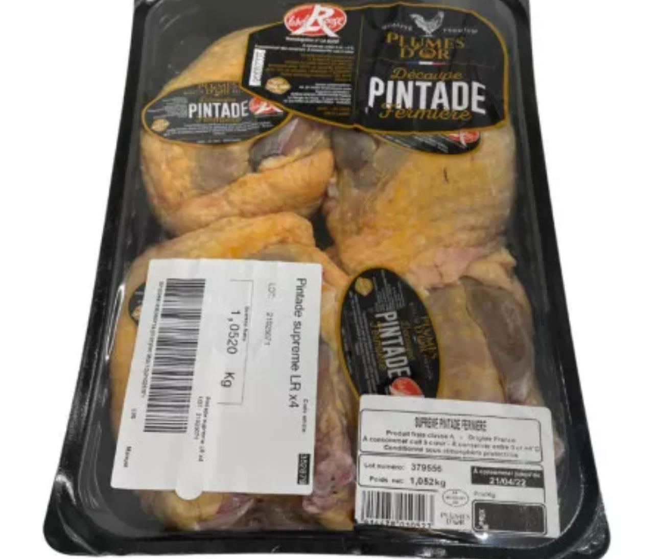 Suprême de pintade fermière Label Rouge x4 ±1kg