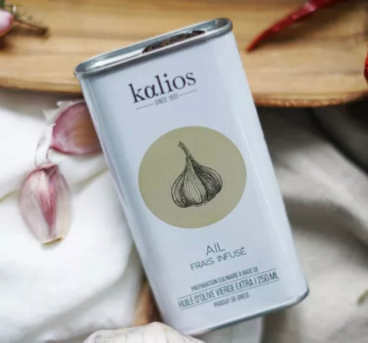 Huile d'olive infusée à l'ail frais - 250ml