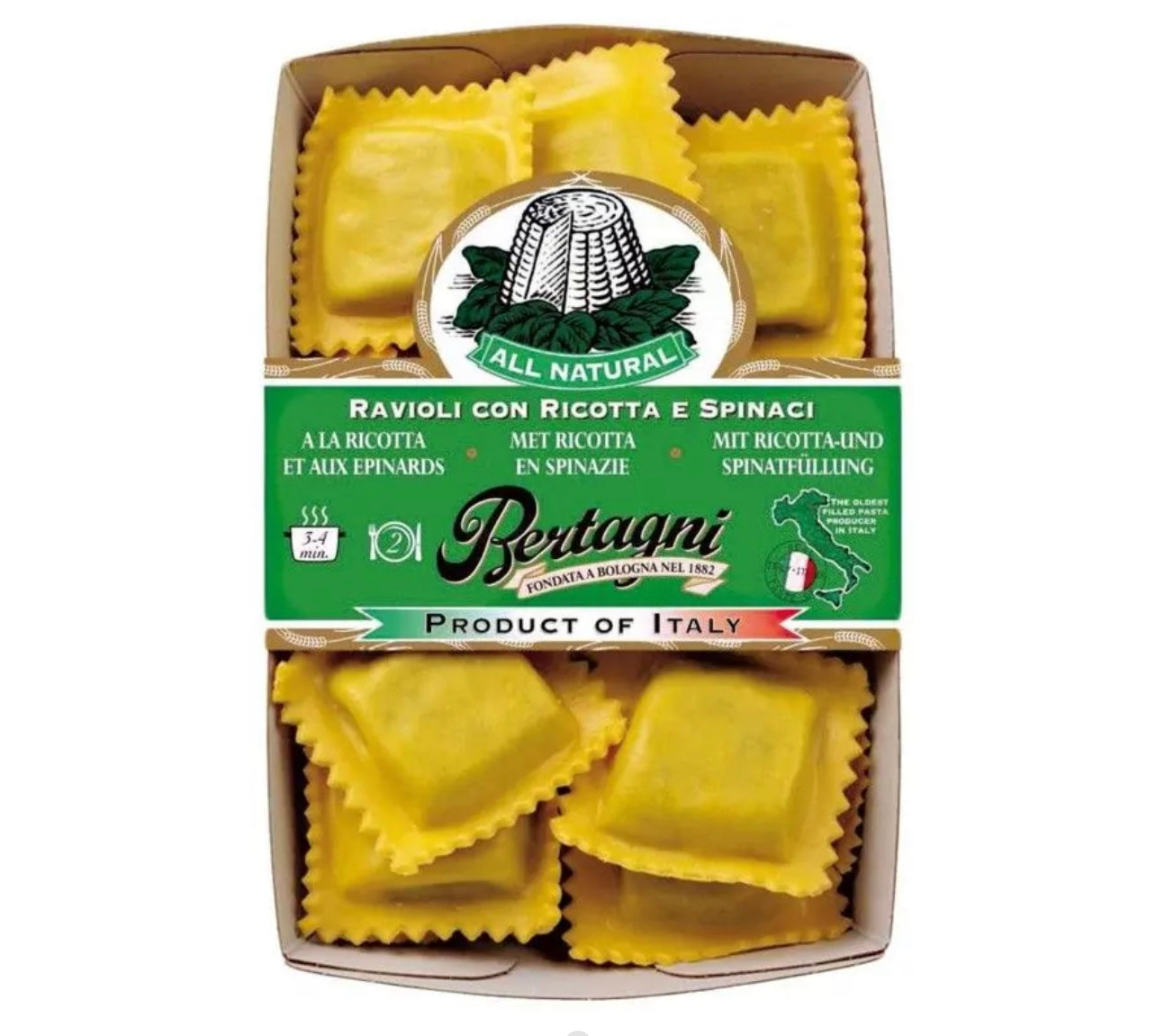 Ravioli carré ricotta épinard - 250g