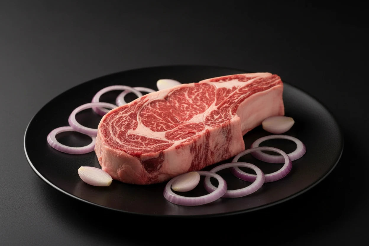 Côte de boeuf française de race Blonde d'Aquitaine ±1,2kg