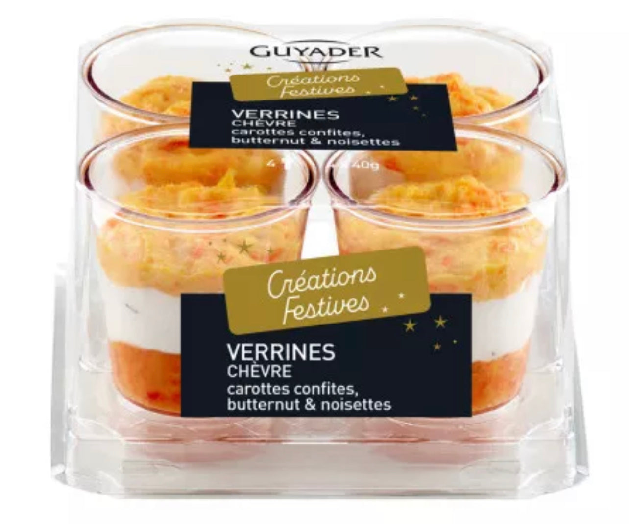 Goat cheese, carrot, and butternut squash verrine (4 x 40g)