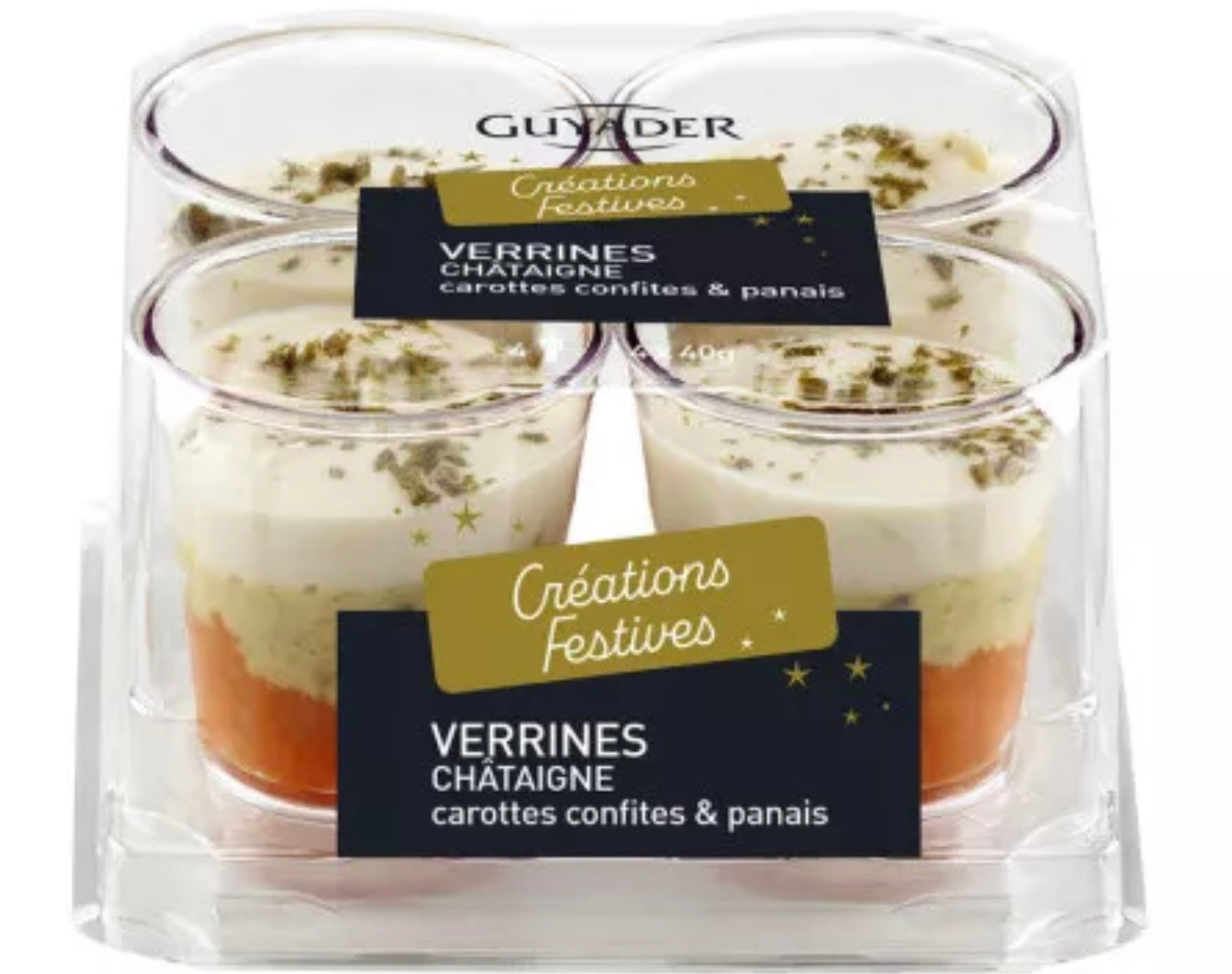 Verrine de castaña, zanahoria confitada y avellana (4 x 40 g)
