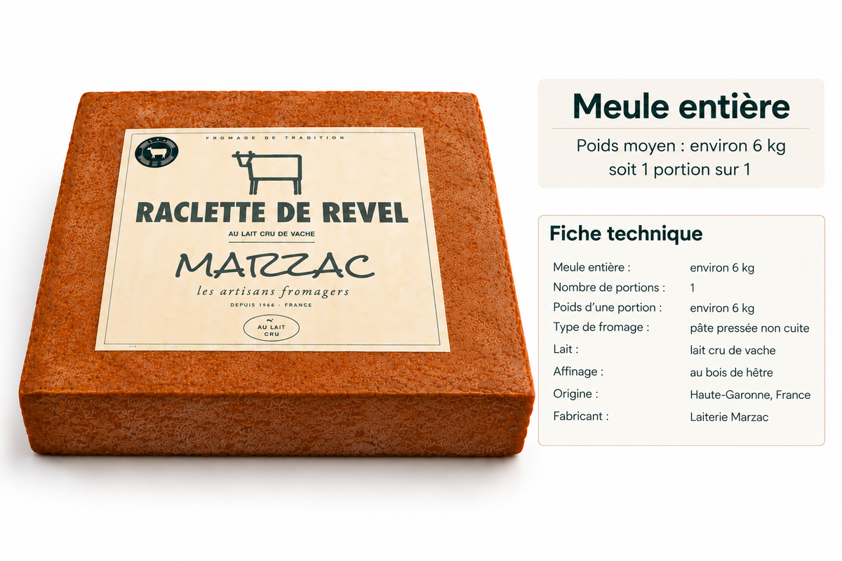 Raclette de Revel fumée au bois de hêtre au lait cru