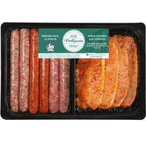 Plancha Barbecue (6 saucisses assorties, 4 lomo provençal) porc français ±650g