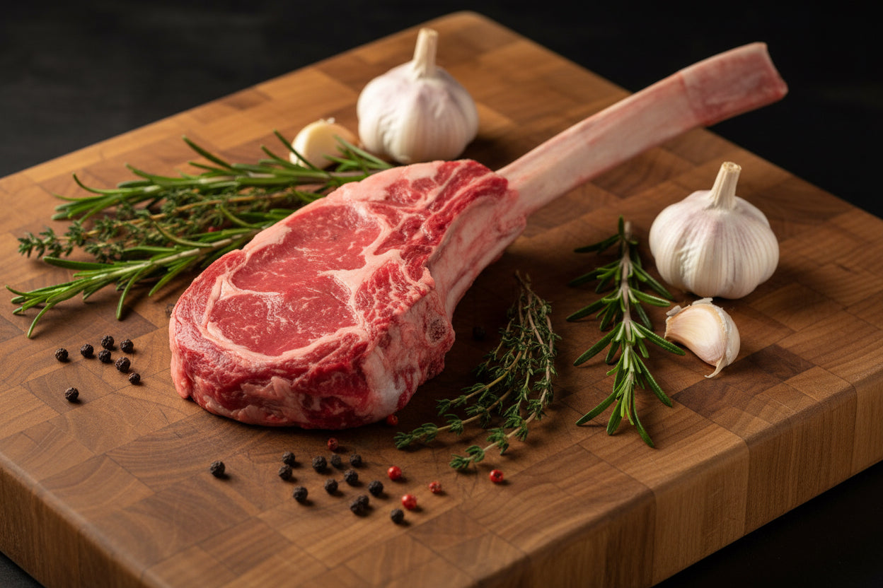 Blonde beef tomahawk from Galicia ±5kg