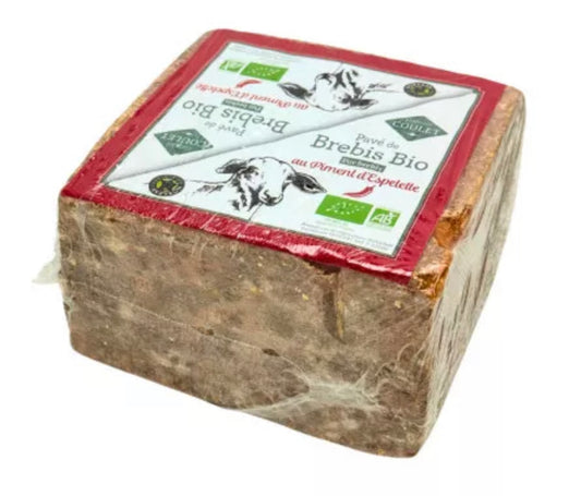 Queso ecológico de leche de oveja de Aveyron con pimienta de Espelette