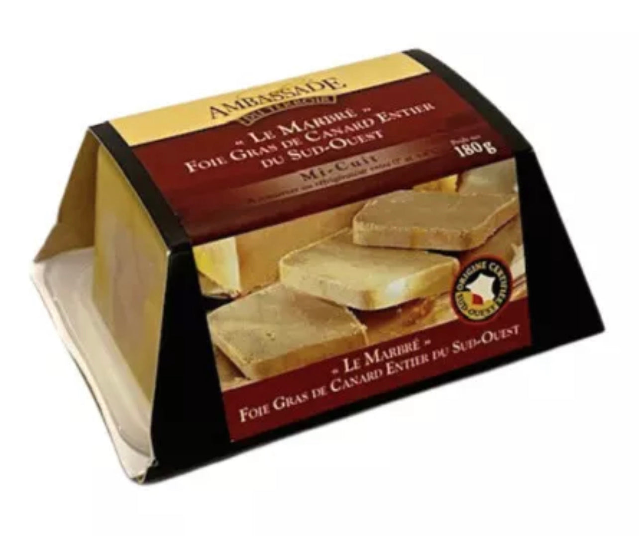 Foie gras de pato entero semicocido IGP Sudoeste - Le Marbré - 180 g