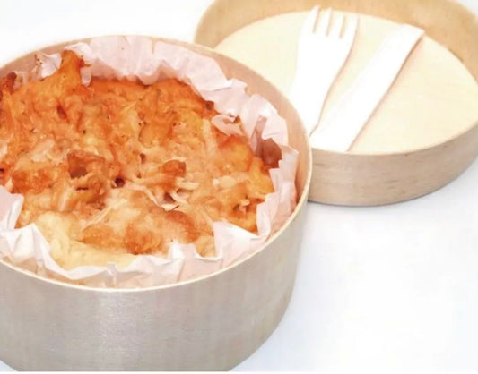 Penne gratin with salmon in wooden box - 300g