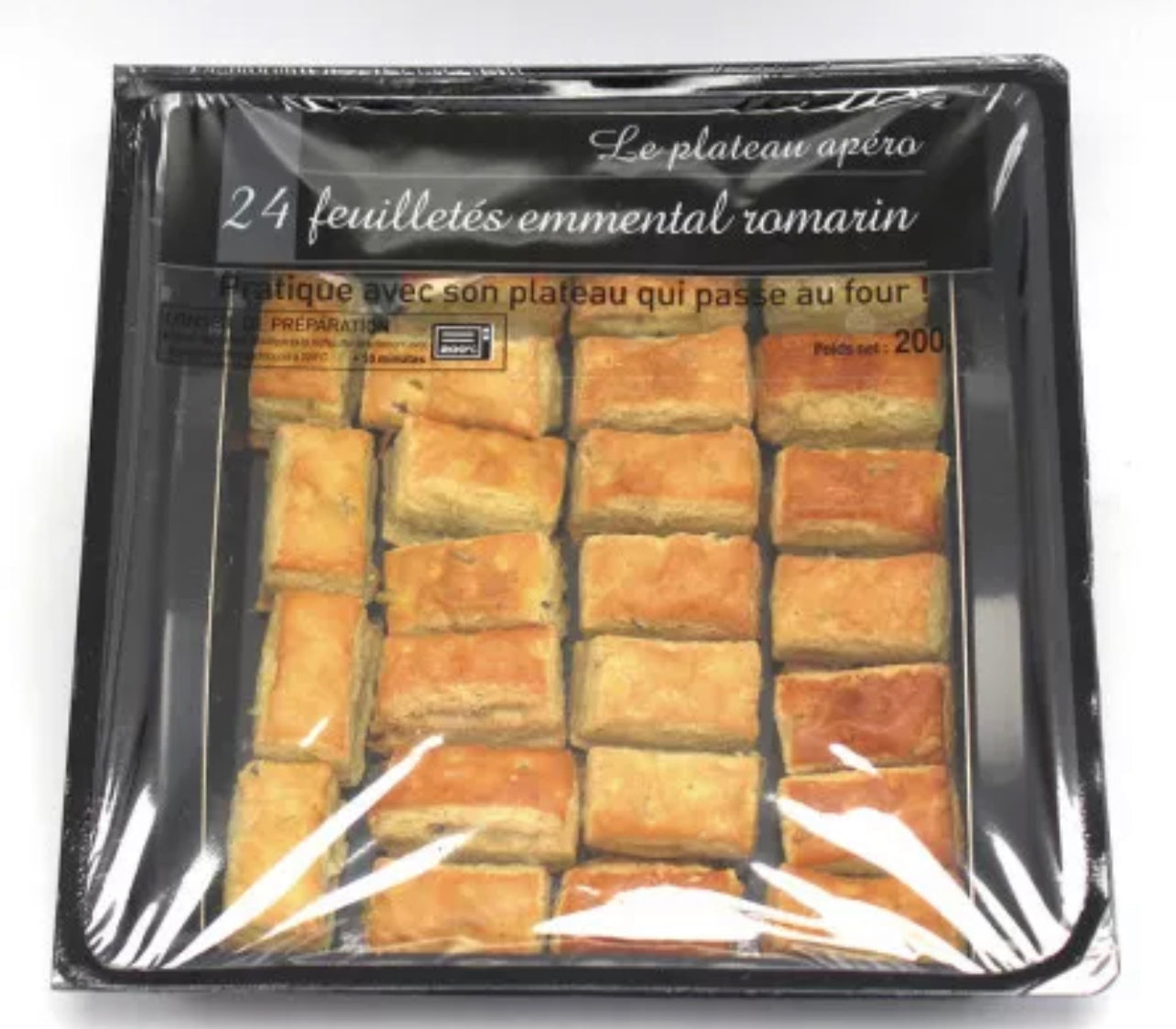 ✨ Emmental and rosemary puff pastry matches on tray x24 - 200g✨