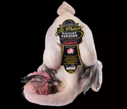 Free-range black chicken from Dombes “Le Prince” Label Rouge ±2kg