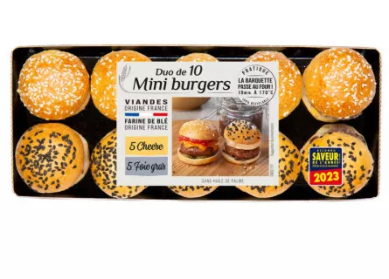 Mini burgers duo Cheese & Rossini x10 ±380g