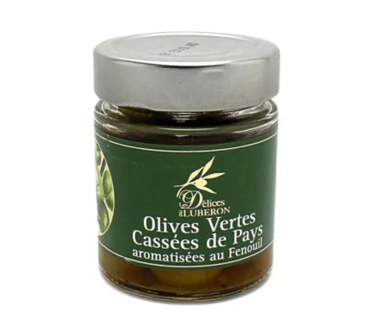Olives vertes cassées de pays aromatisées au fenouil - 70g