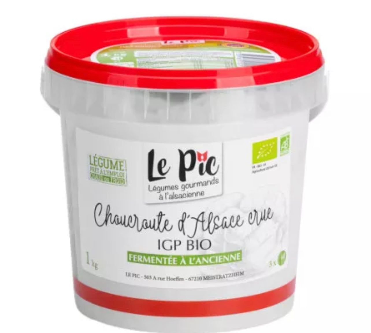 Raw organic Alsace PGI sauerkraut - 1kg