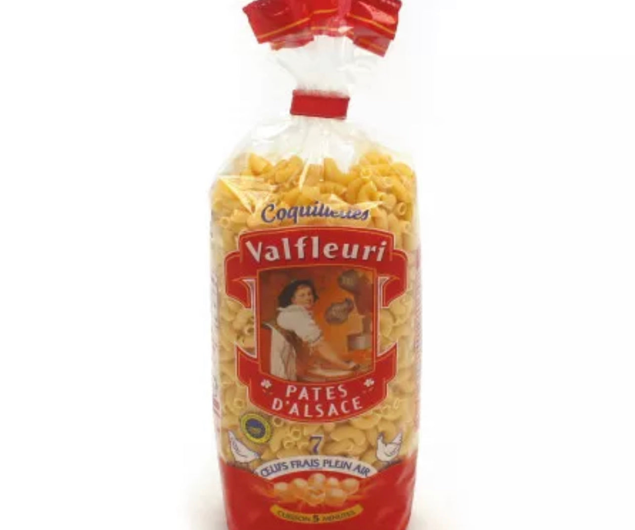 Coquillette pasta from Alsace IGP 7 fresh free-range eggs - 250g