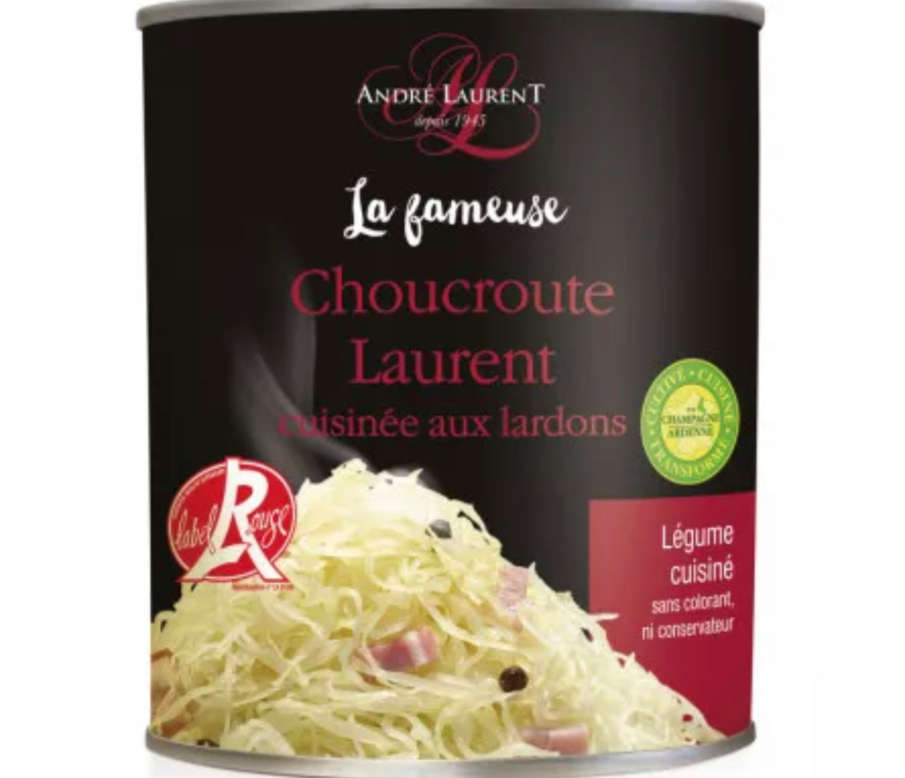 Choucroute cuisinée avec lardons - Label Rouge - 810g