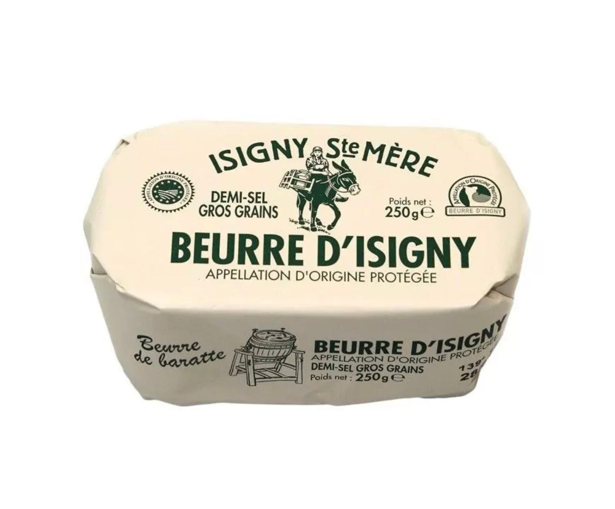 Beurre d'Isigny AOP demi-sel baratte - 250g