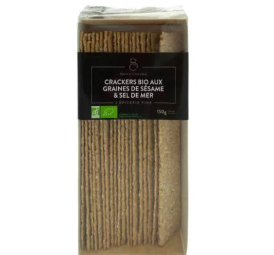 Long sesame seed and sea salt crackers - 150g