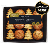 Mini cake Saint-Jacques à la bretonne | Mini sapin au bleu poires et noix x12 - 165g