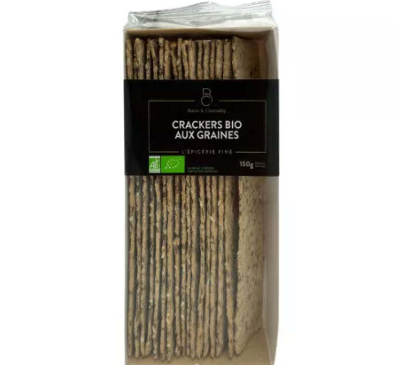 Long flaxseed and sea salt crackers - 150g