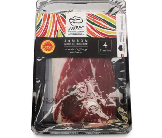 Jamón de cerdo negro seco de Bigorra DOP 24 meses - 4 lonchas - 80g