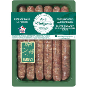 Chipolata aux herbes boyau naturel porc français x6 ±360g