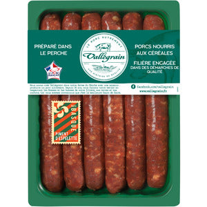 Chipolata basque au piment d'Espelette boyau naturel porc français x6 ±360g