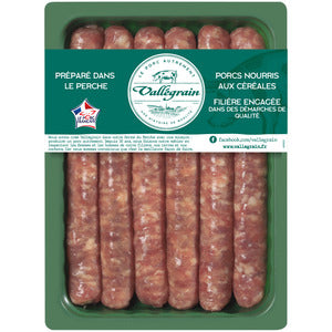 Chipolata nature pur porc noyau naturel porc français x6 ±360g