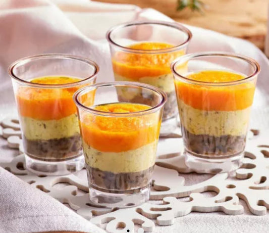 ✨ Verrine guinea fowl carrot mandarin and cooked mushrooms 4x40g