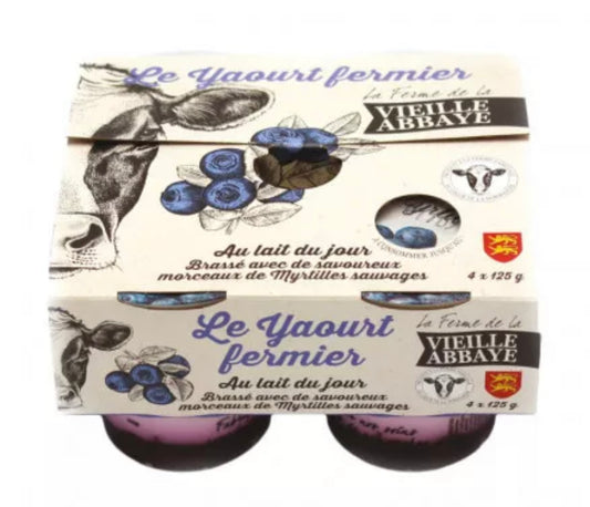 Farm yoghurt stirred on a bed of blueberries 4x125g