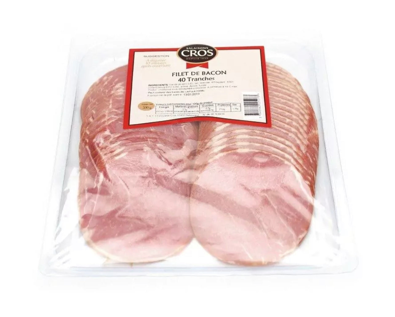 Filetes de tocino 40 lonchas - 500g