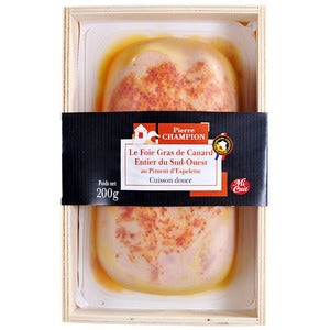 Foie gras de pato entero IGP del Sudoeste con pimienta de Espelette, semicocido - 200 g