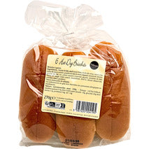 Pre-sliced brioche hot dog buns x6 270g