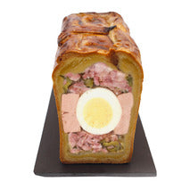 Easter pâté en croûte 1/2 with eggs and gherkins ±2.5kg