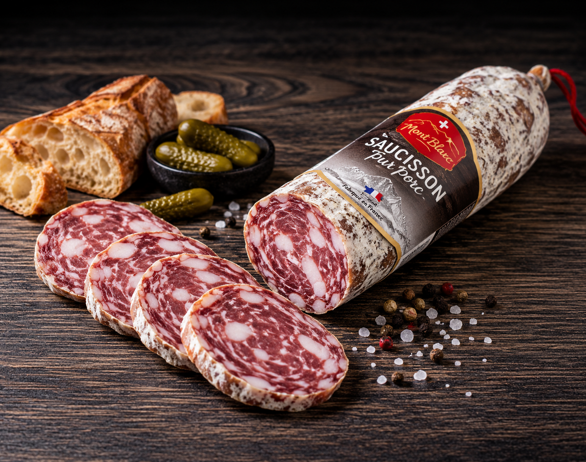 Saucisson sec nature Salaisons du Mont-Blanc – 96 % porc français – 200 g