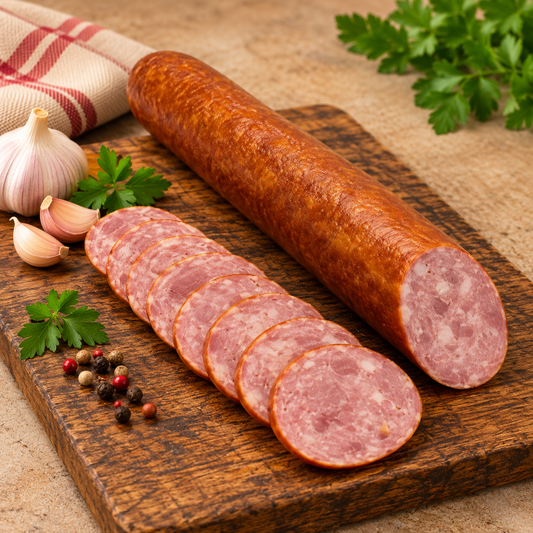 Salchicha de ajo ahumada en tripa natural ±1,2 kg