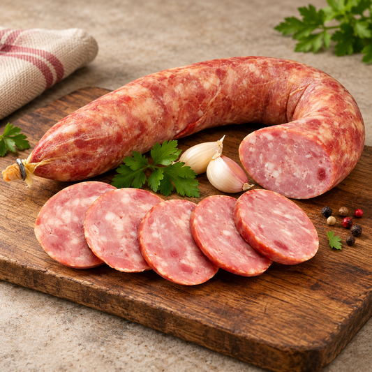 Salchicha natural de ajo curvada tripa natural - 700g