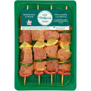 Brochettes de porc mariné thym citron LPF x4 ±650g