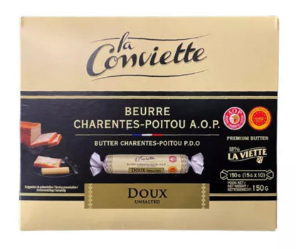 Beurre doux - papillote La Conviette 15x10g