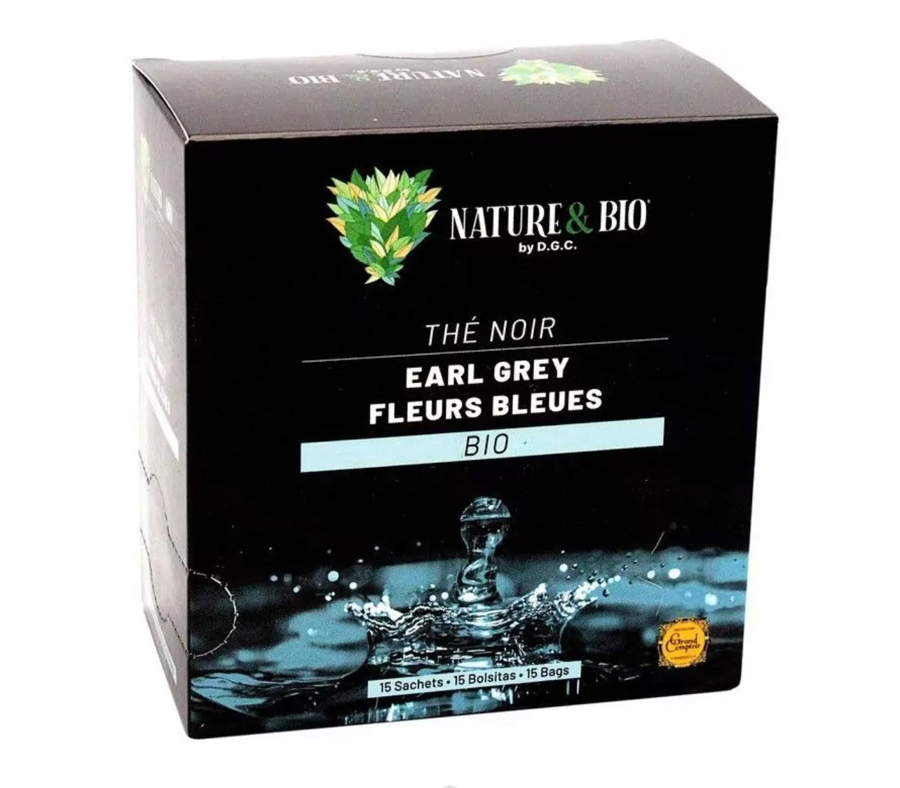 Earl Gray black tea natural organic bergamot flavor x15 sachets