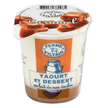 Farmhouse yogurt with whole milk and caramel dessert 180g