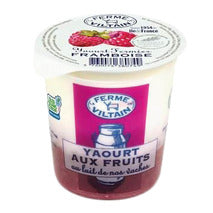 Yogur casero de leche entera con frambuesa - 180g